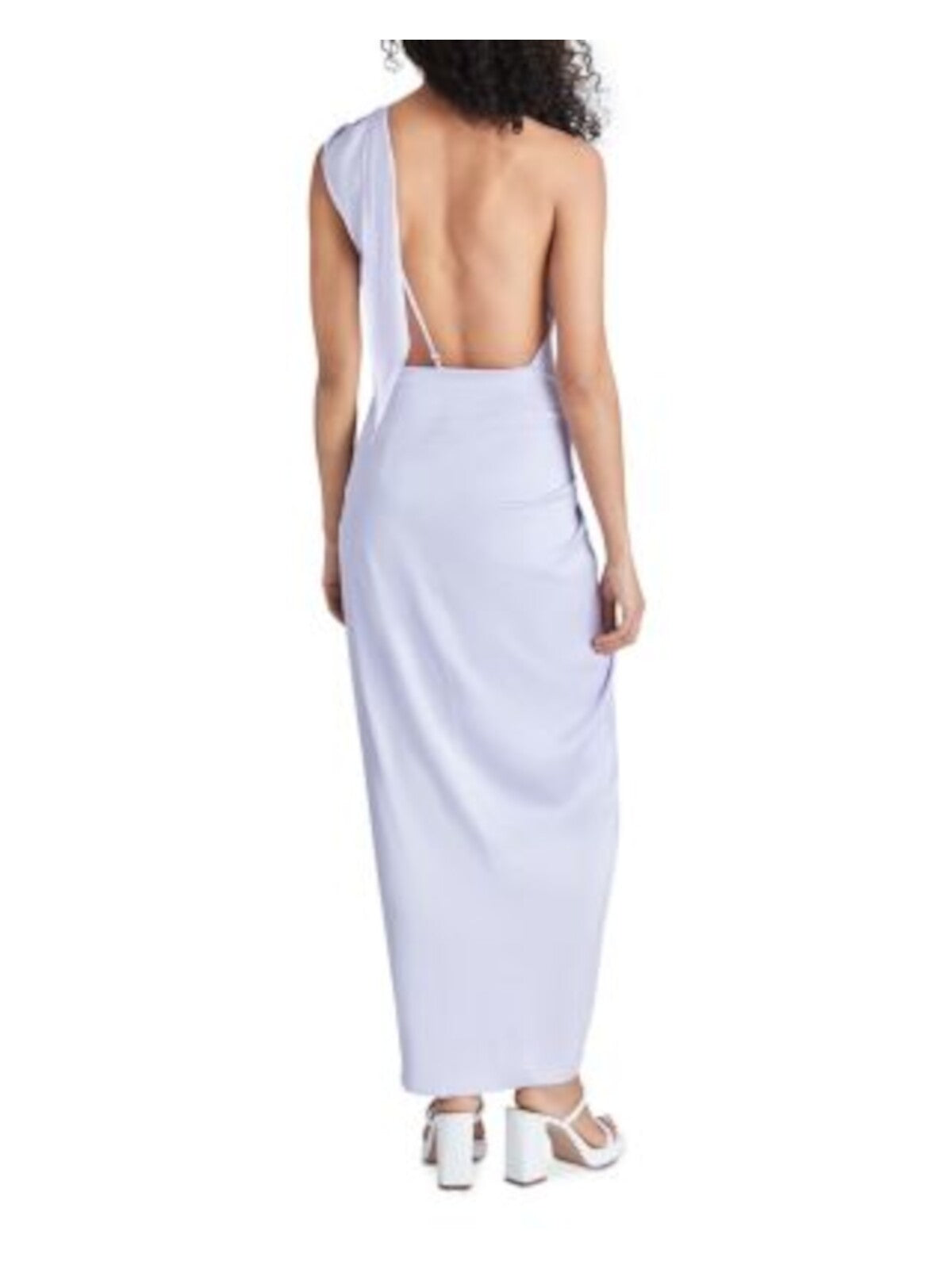 STEVE MADDEN Womens Purple Zippered Tie Draped Front Hi-lo Hem Sleeveless Asymmetrical Neckline Maxi Party Wrap Dress XS