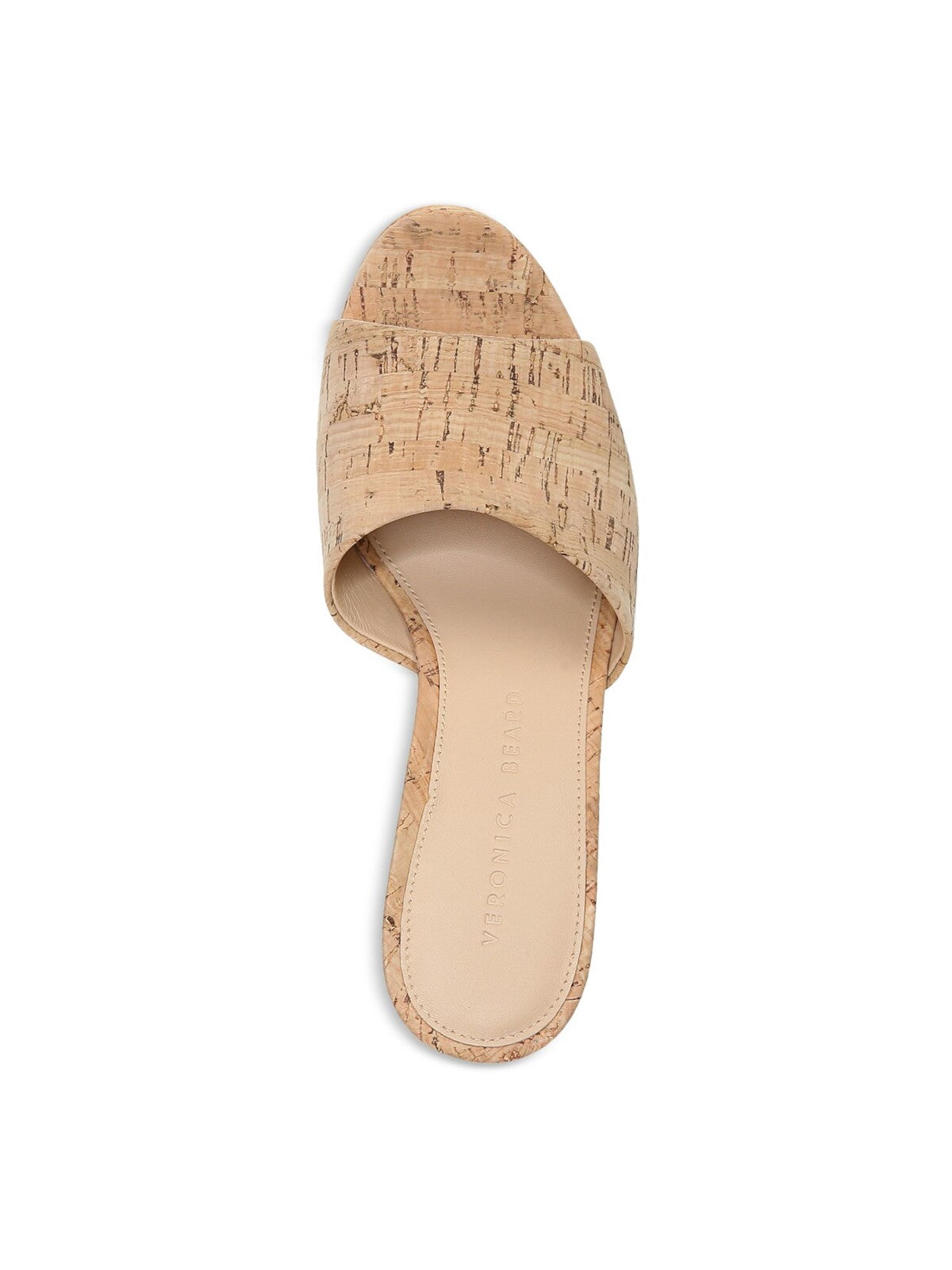 VINCE. Womens Beige Cork 1-1/2" Platform Padded Dali Open Toe Wedge Slip On Heeled Sandal 9.5 M