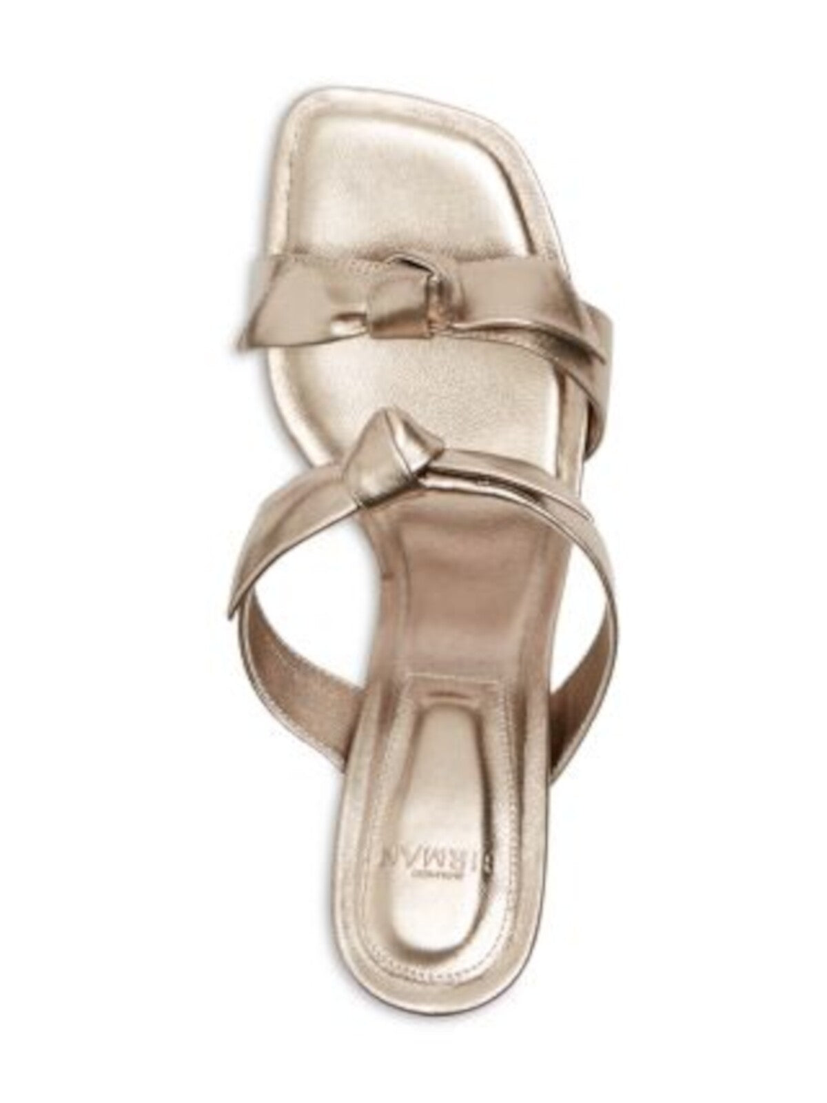 ALEXANDRE BIRMAN Womens Silver Knot Detail Cushioned Clarita Square Toe Sculpted Heel Slip On Leather Heeled Sandal 38