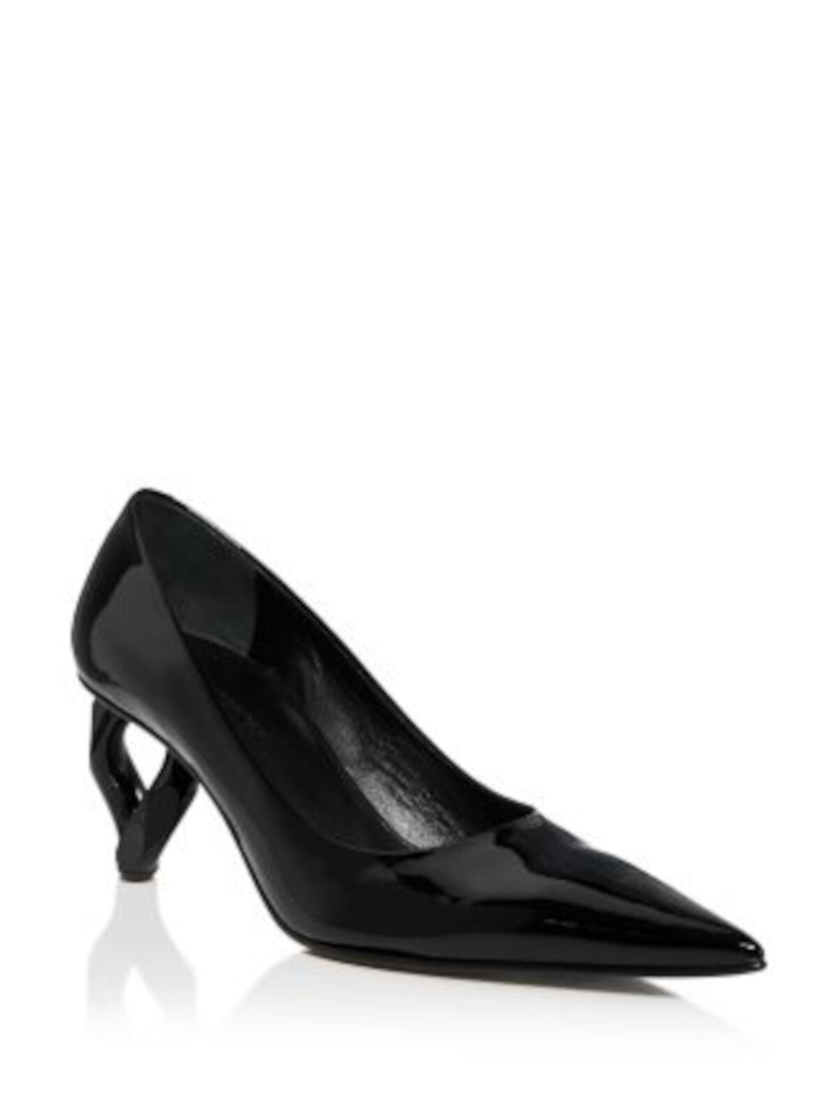JW ANDERSON Womens Black Padded Pointed Toe Sculpted Heel Slip On Leather Pumps Shoes 35