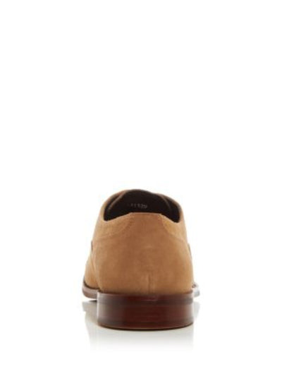 THE MENS STORE Mens Brown Cushioned Cap Toe Block Heel Lace-Up Leather Dress Shoes 10 M