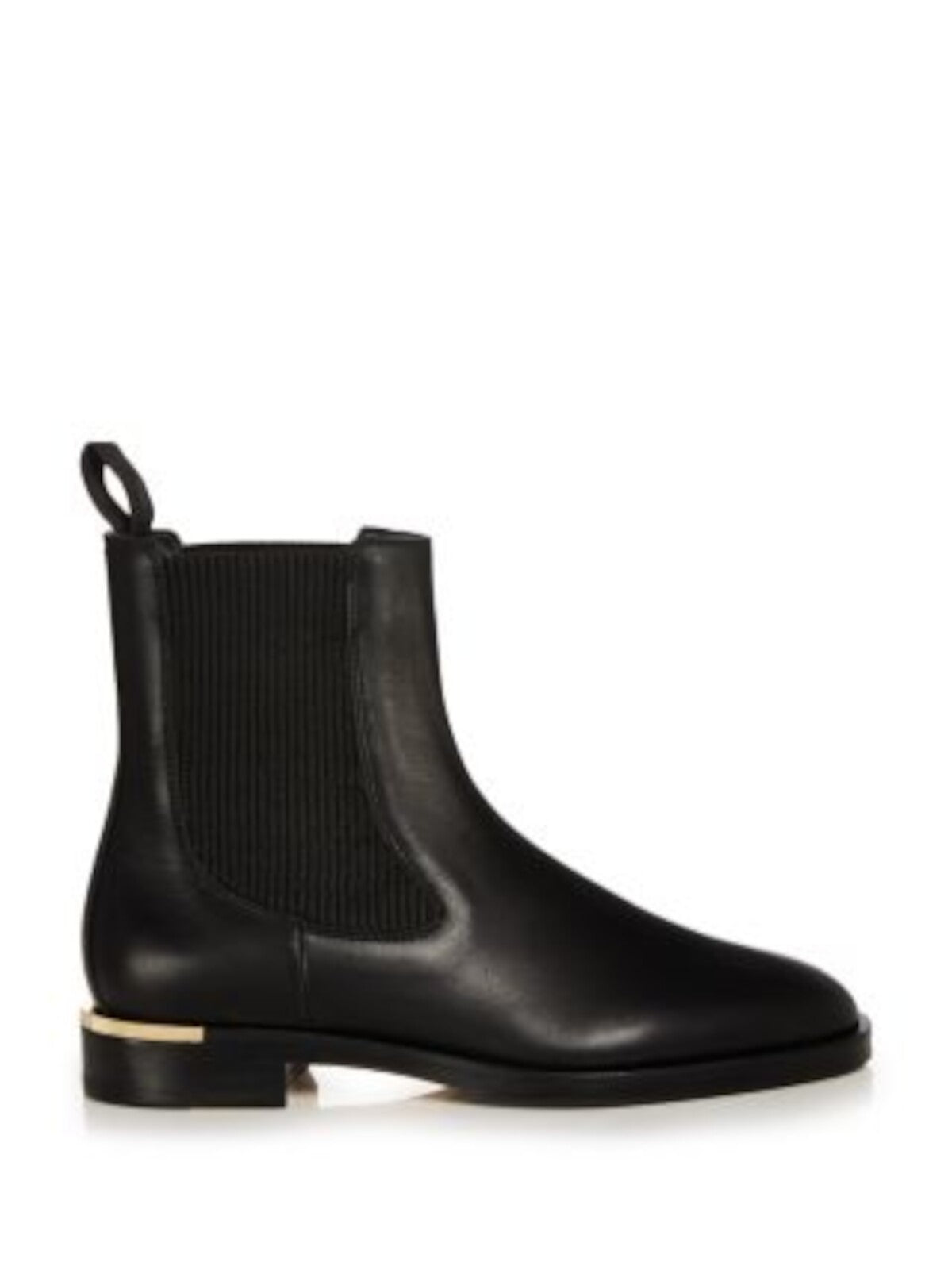 JIMMY CHOO Womens Black Back Pull-Tab Goring Padded Thessaly Almond Toe Block Heel Leather Chelsea Boot 36