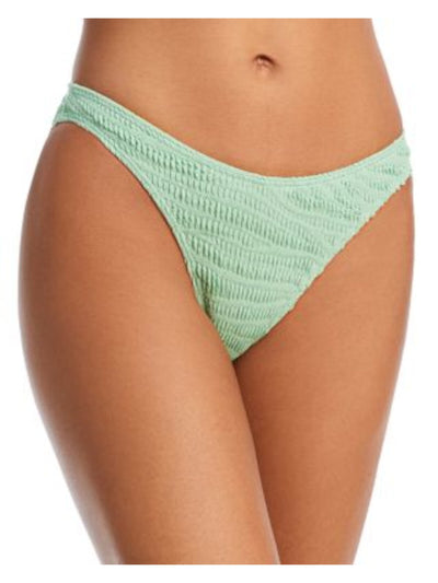 BONDEYE Women's Green Cheeky Bottom Coverage Textured Christy High Leg Swimwear Bottom ONE SIZE