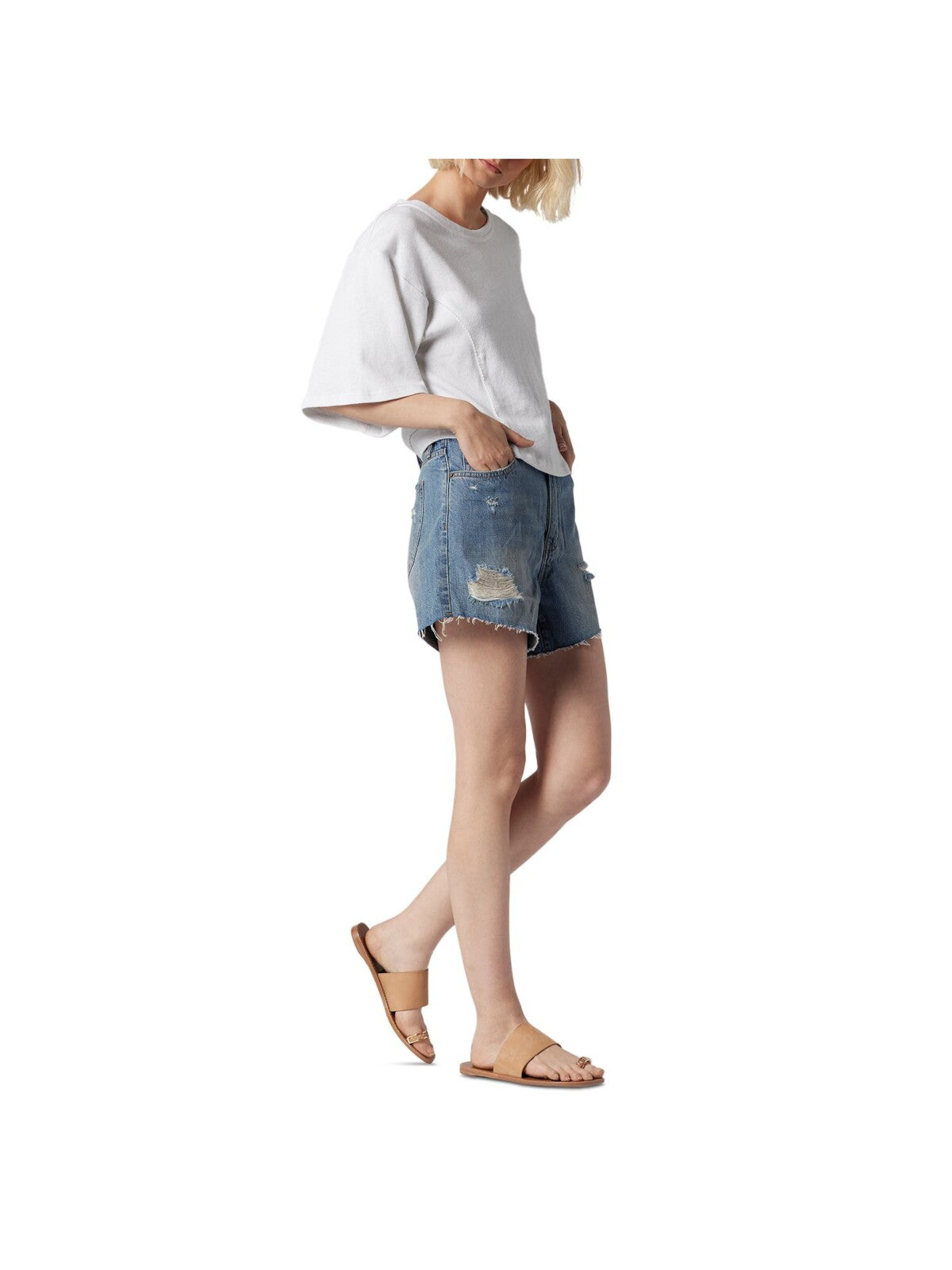 JOIE Womens Zippered Raw-edge Hems Shorts