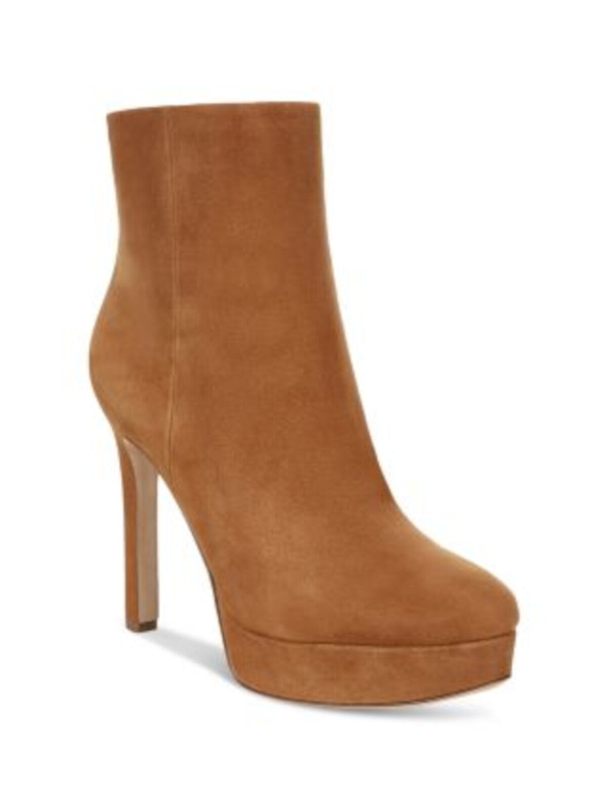 VERONICA BEARD Womens Brown 1" Platform Padded Dali Almond Toe Stiletto Zip-Up Leather Heeled Boots 10 M