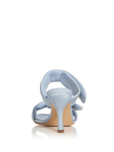 GIA BORGHINI Womens Light Blue Padded Straps Adjustable Padded Alodie Square Toe Flare Heeled Sandal 40