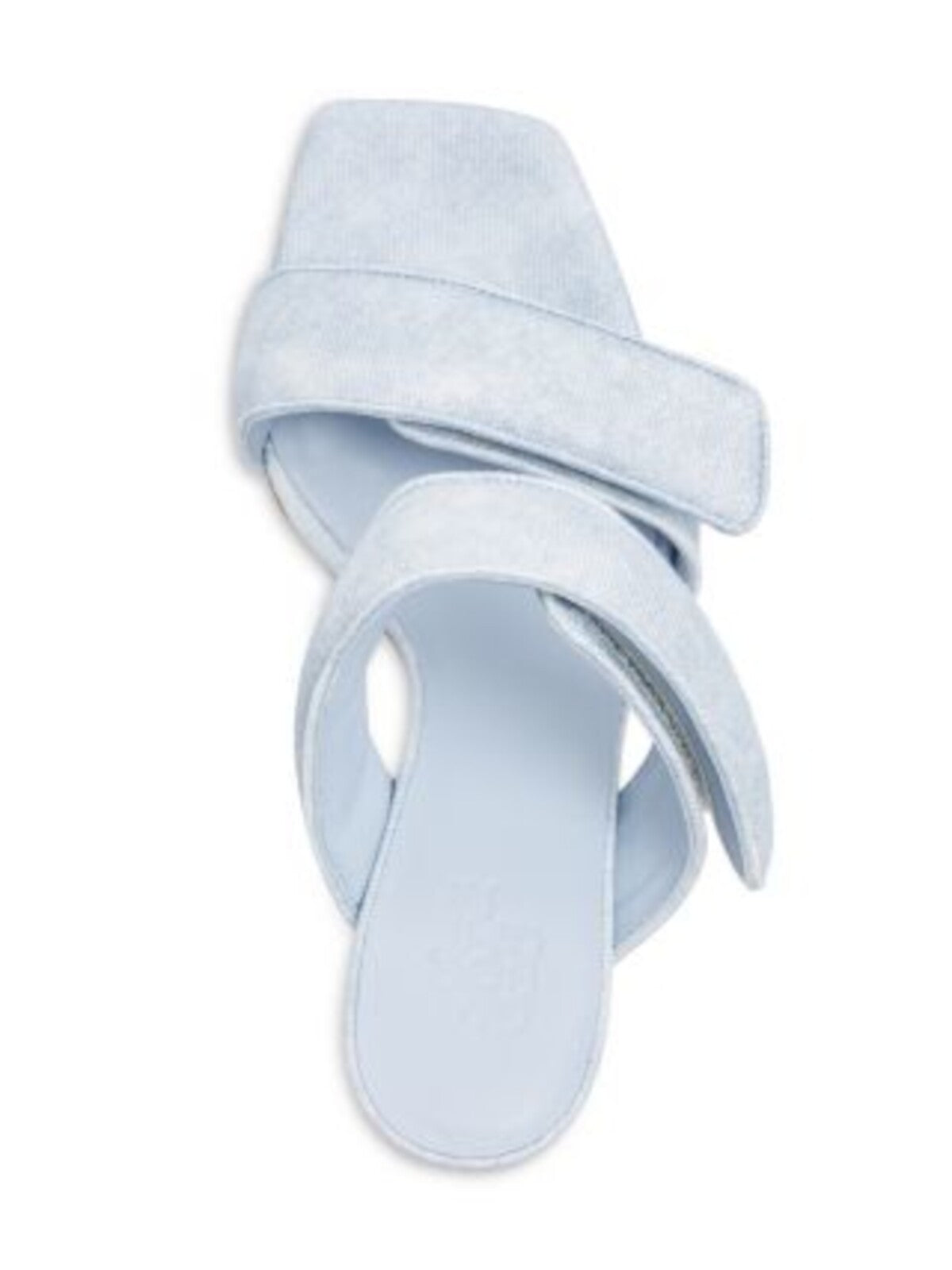 GIA BORGHINI Womens Light Blue Padded Straps Adjustable Padded Alodie Square Toe Flare Heeled Sandal 39