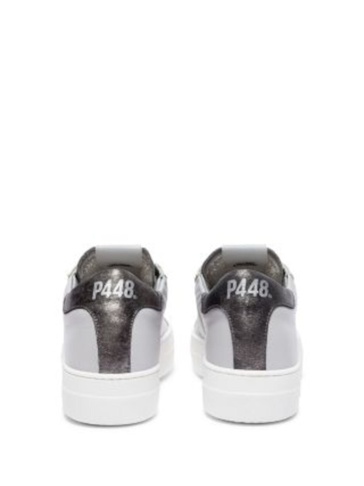 P448 Womens Gray Mixed Media Perforated Padded Metallic F23 Thea Round Toe Platform Lace-Up Sneakers Shoes 42