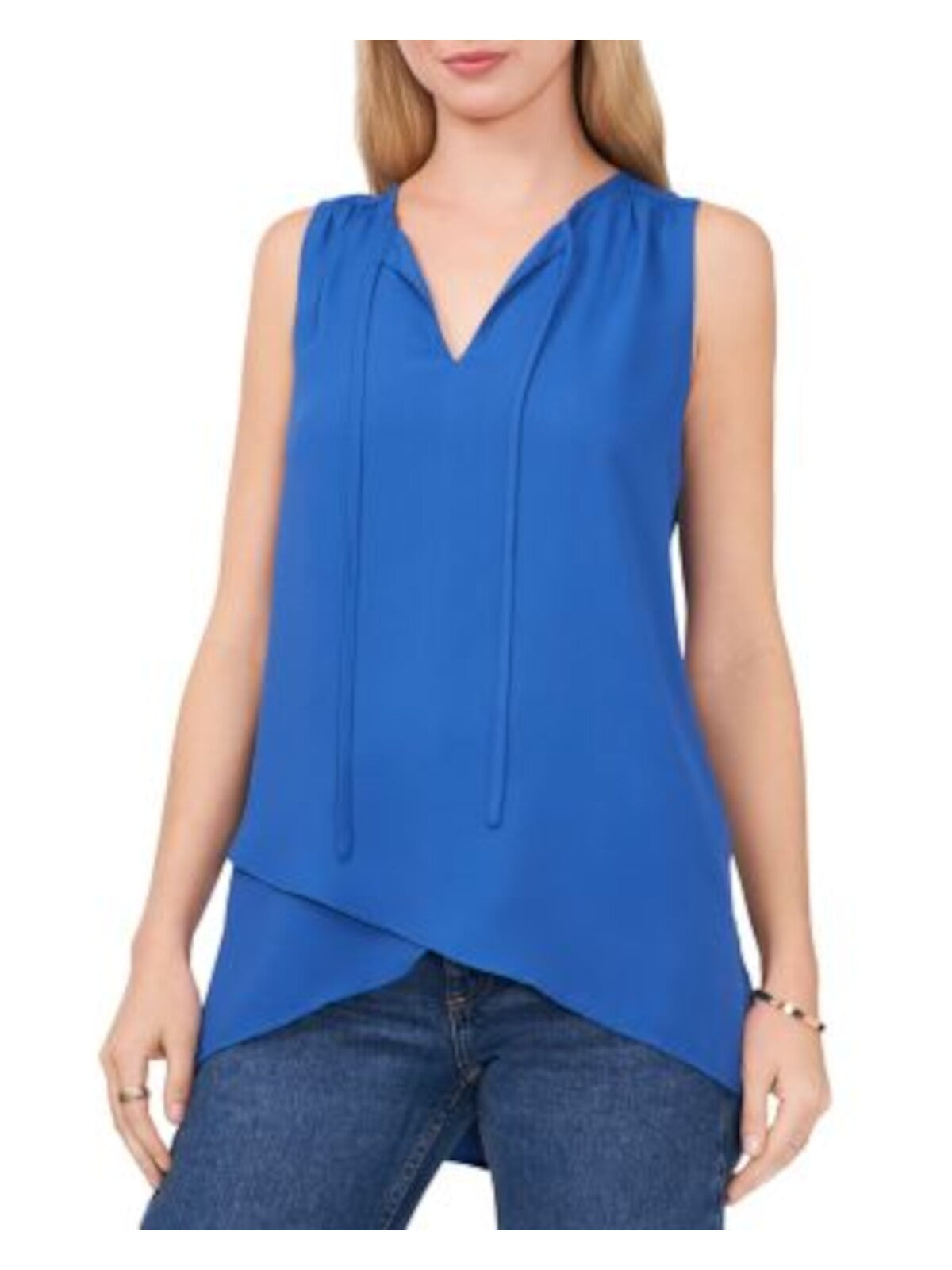 VINCE CAMUTO Womens Tie Sleeveless Keyhole Wear To Work Tank Top