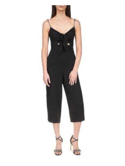 MICHAEL MICHAEL KORS Womens Black Sleeveless Sweetheart Neckline Cropped Jumpsuit XXS