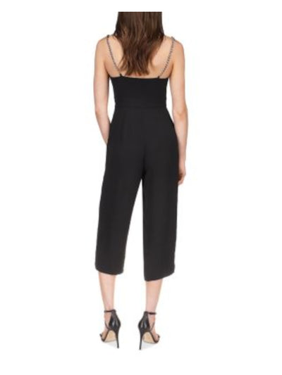 MICHAEL MICHAEL KORS Womens Black Sleeveless Sweetheart Neckline Cropped Jumpsuit XXS