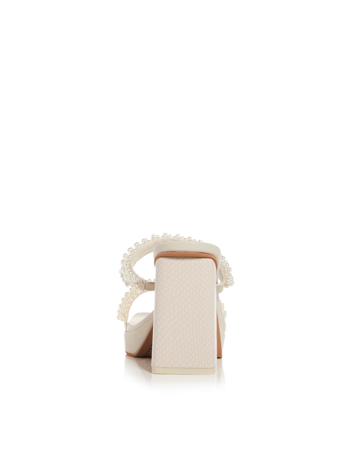 DOLCE VITA Womens Ivory 1" Platform Padded Embellished Goring Ariele Square Toe Block Heel Slip On Dress Heeled Sandal 11