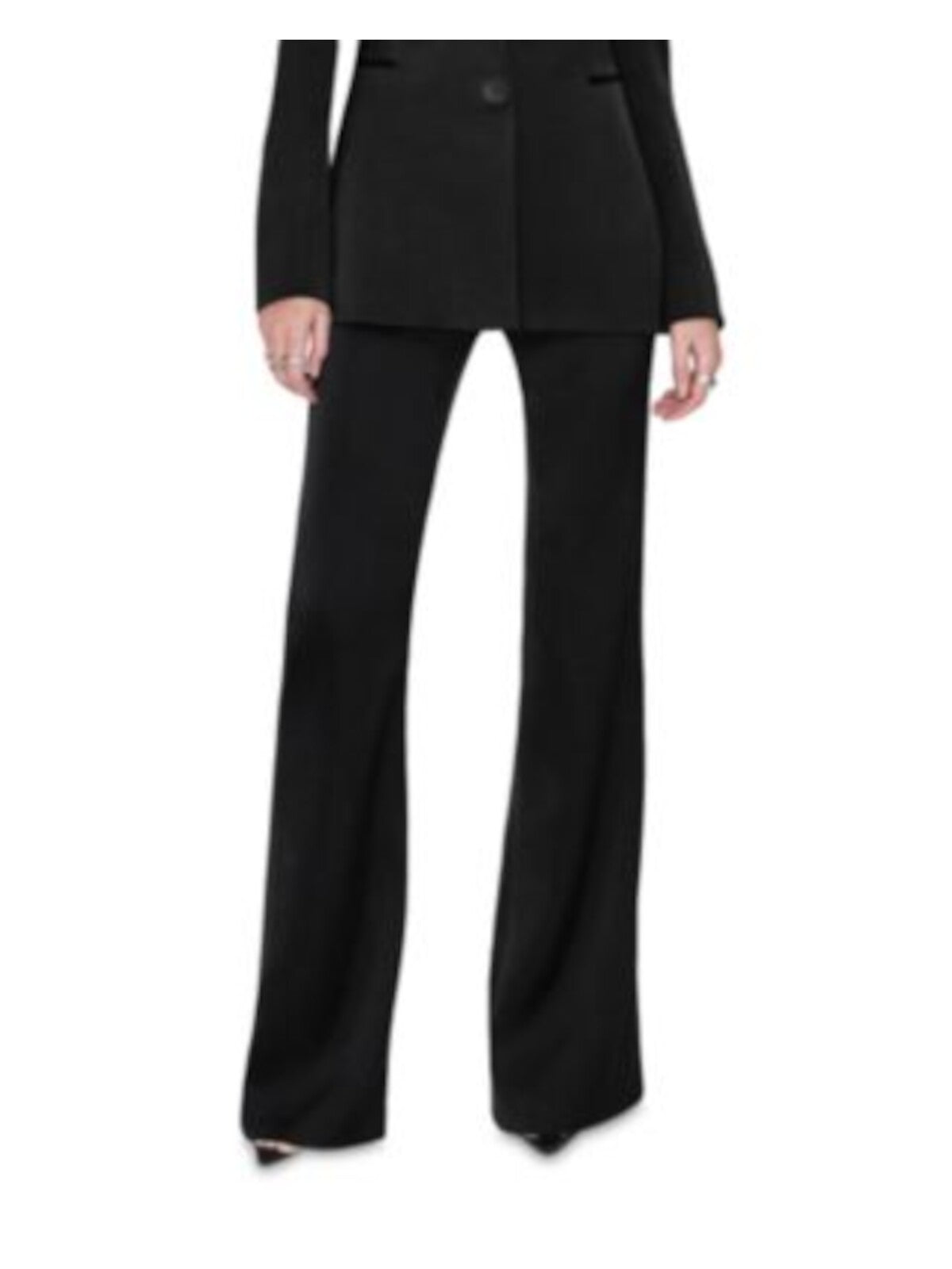 GALVAN LONDON Womens Black Zippered Sculpted Flare Leg Wear To Work Pants 2