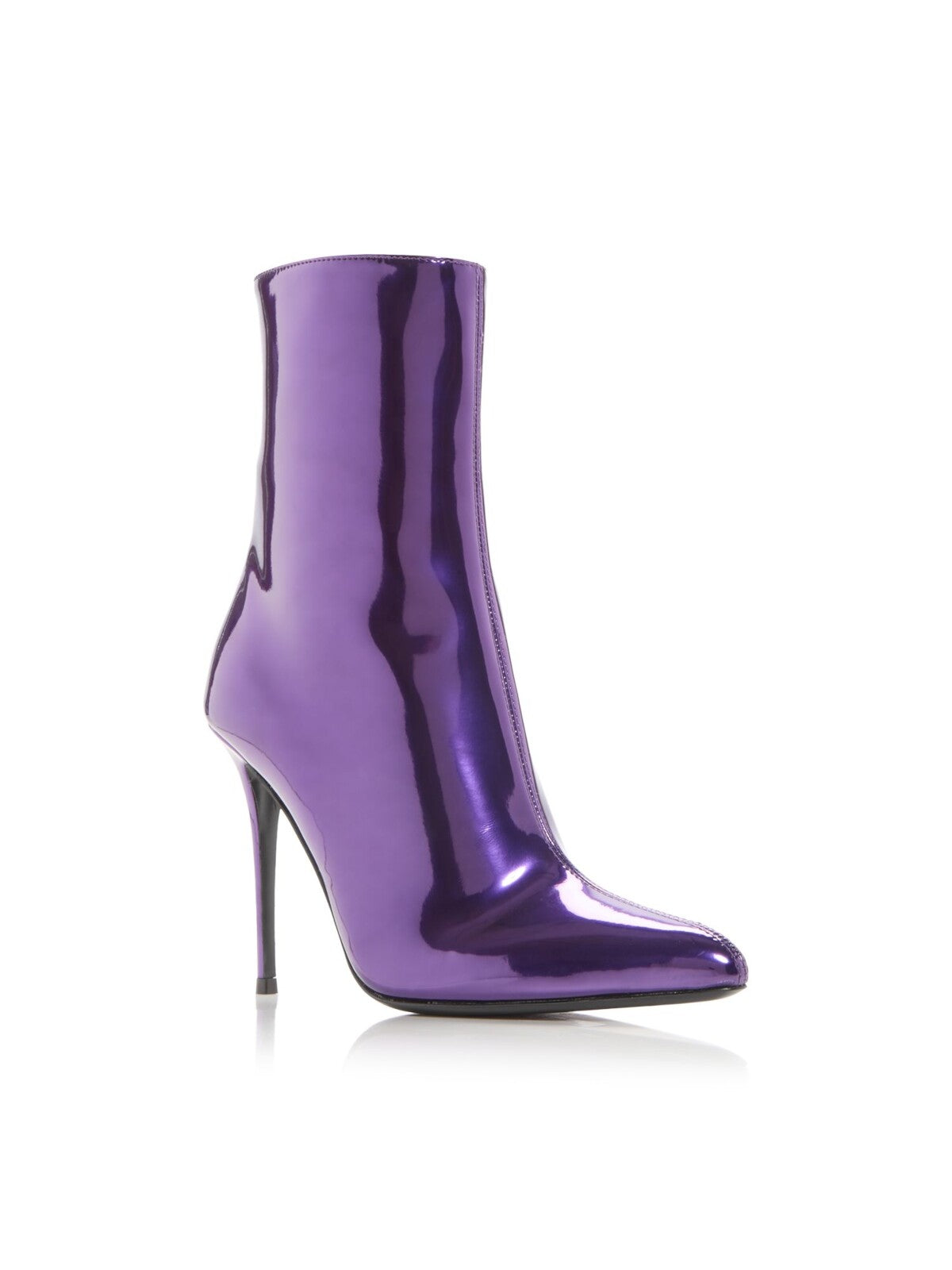 GIUSEPPE ZANOTTI Womens Purple Mirrored-Effect Padded Brytta Pointed Toe Stiletto Zip-Up Dress Boots 38