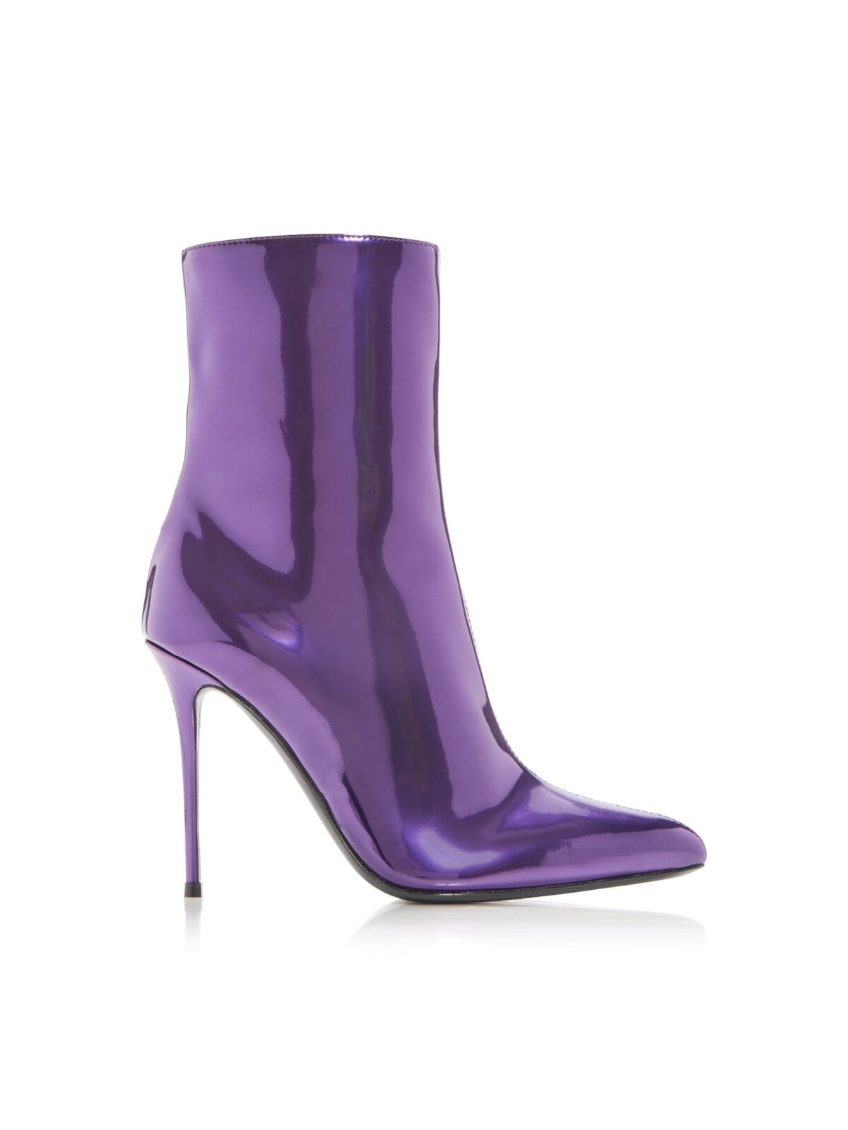 GIUSEPPE ZANOTTI Womens Purple Mirrored-Effect Padded Brytta Pointed Toe Stiletto Zip-Up Dress Boots 38