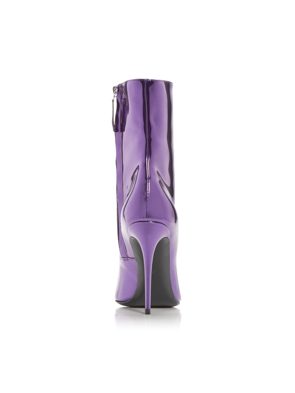 GIUSEPPE ZANOTTI Womens Purple Mirrored-Effect Padded Brytta Pointed Toe Stiletto Zip-Up Dress Boots 38