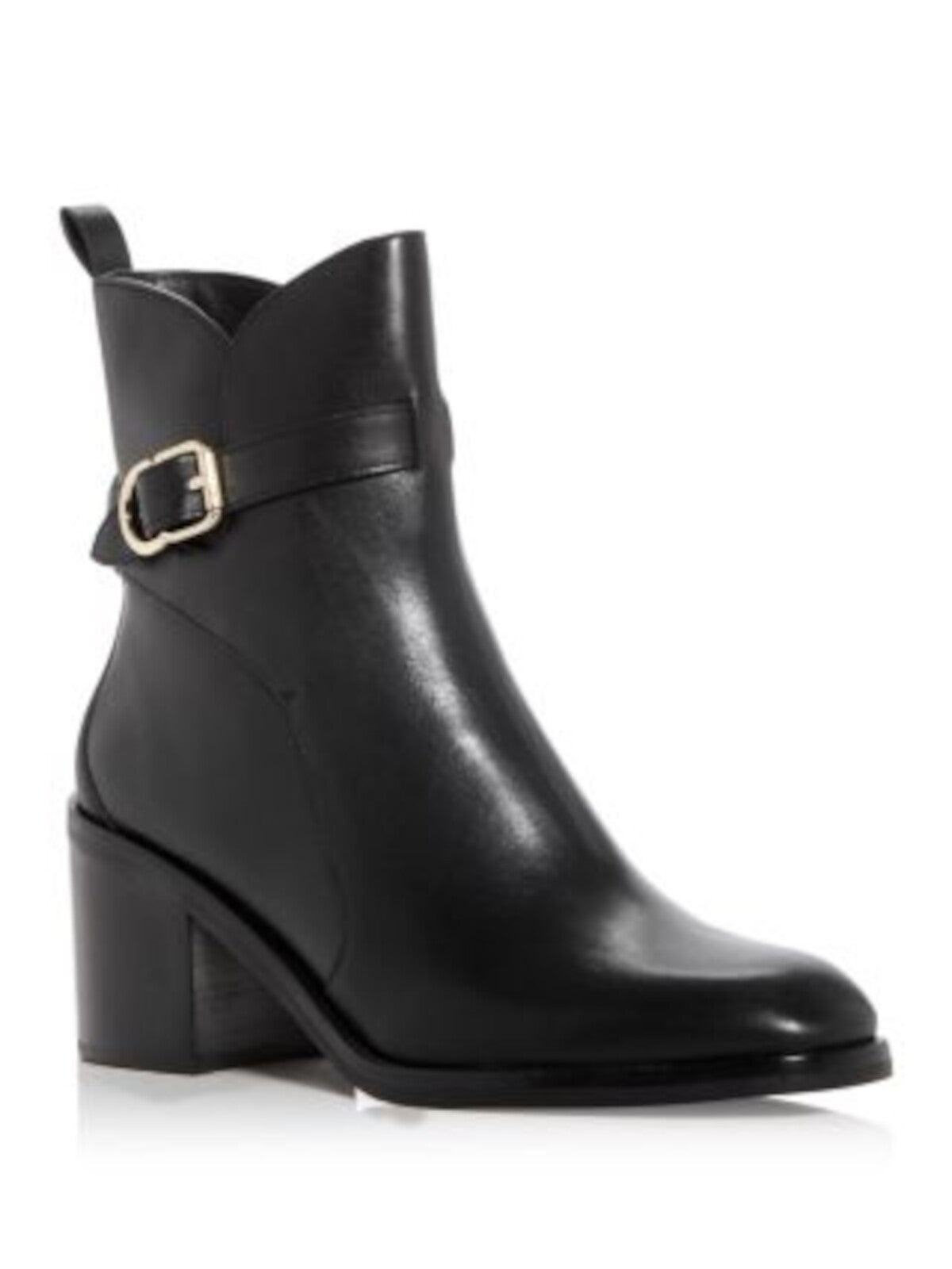 3.1 PHILLIP LIM Womens Black Ankle Wrap Heel Pull-Tab Padded Alexa Almond Toe Block Heel Buckle Leather Booties 37