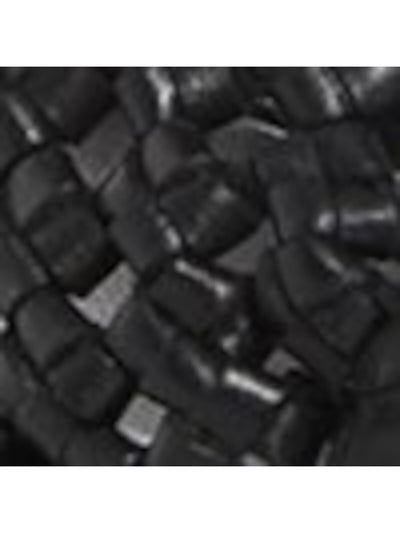 ST AGNI Womens Black Knotted Padded 90s Macram? Square Toe Wedge Slip On Leather Slide Sandals Shoes