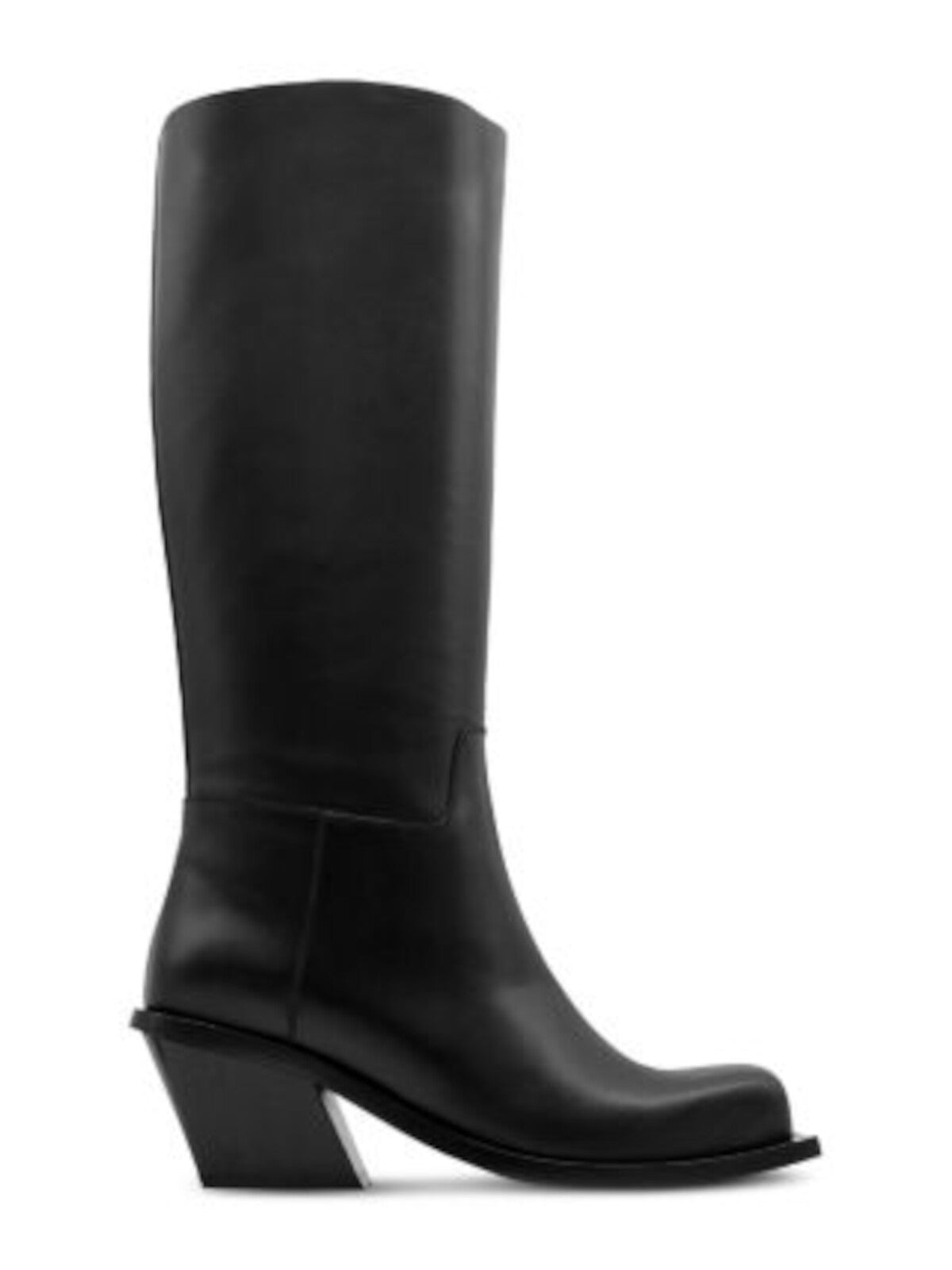 GIA BORGHINI Womens Black Padded Blondine Square Toe Flare Leather Boots Shoes 38