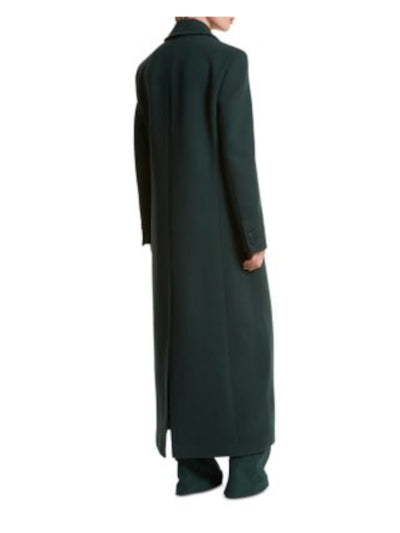 MICHAEL KORS COLLECTION Womens Green Pocketed Lined Button Down Collared Trench Coat 6