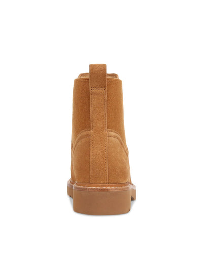 VINCE. Womens Brown Water Repellent Cushioned Back Pull-Tab Lug Sole Goring Rue Round Toe Block Heel Chelsea 6.5 M