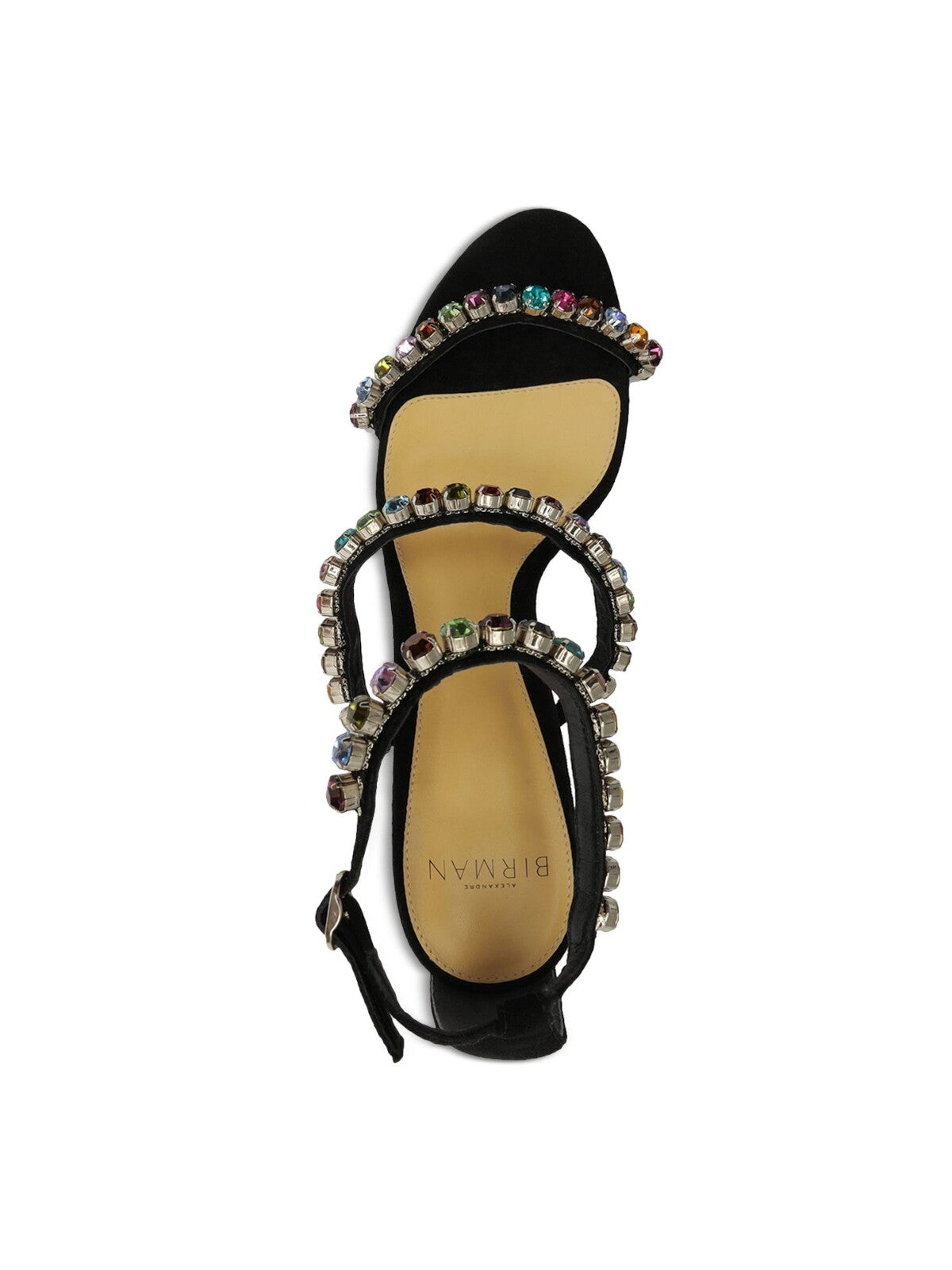 ALEXANDRE BIRMAN Womens Black Ankle Strap Padded Embellished Strappy Alexa Almond Toe Block Heel Buckle Leather Dress Heeled Sandal 36