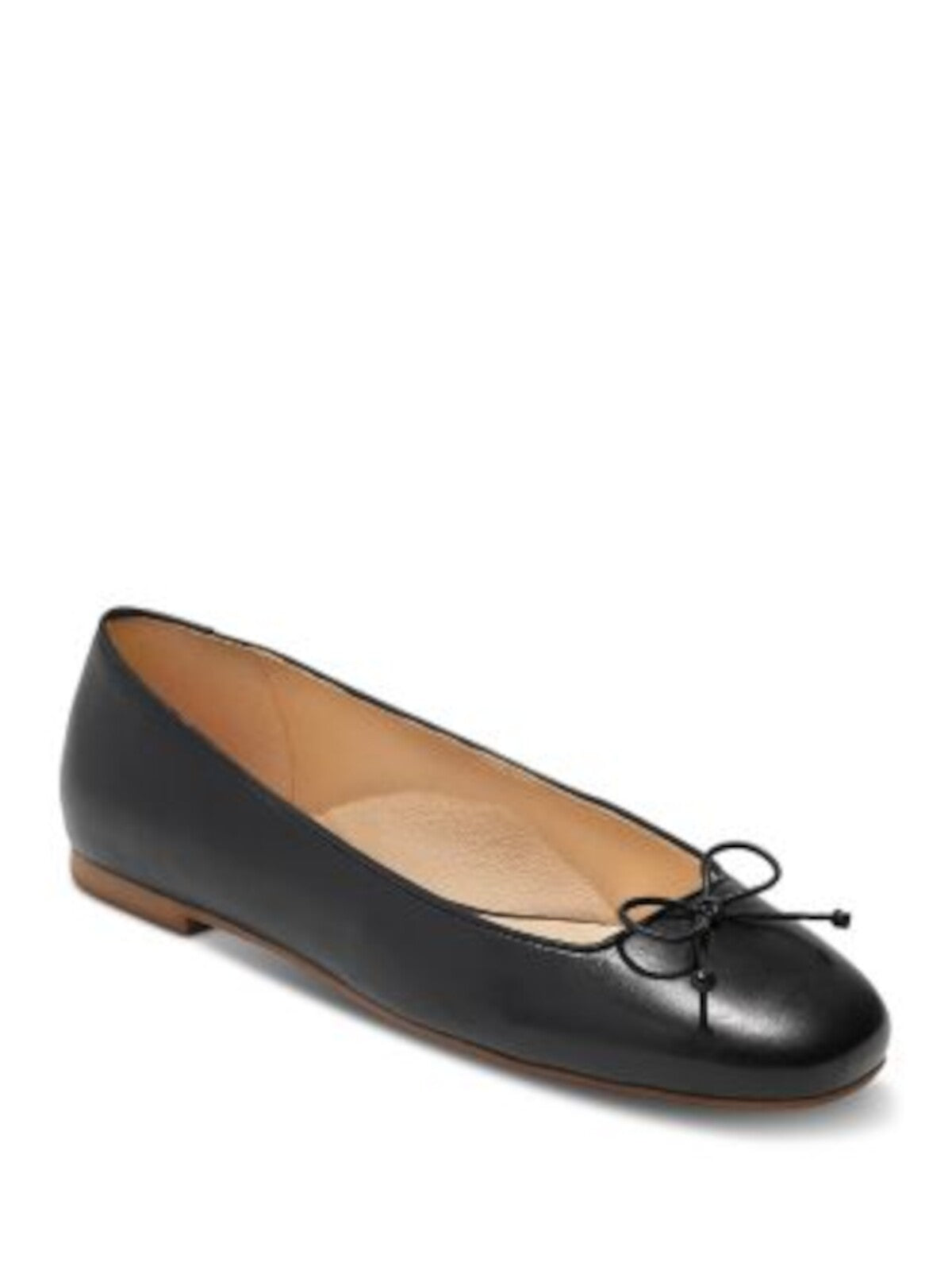 JACK ROGERS Womens Black Bow Accent Padded Kenlyn Round Toe Slip On Leather Ballet Flats 10