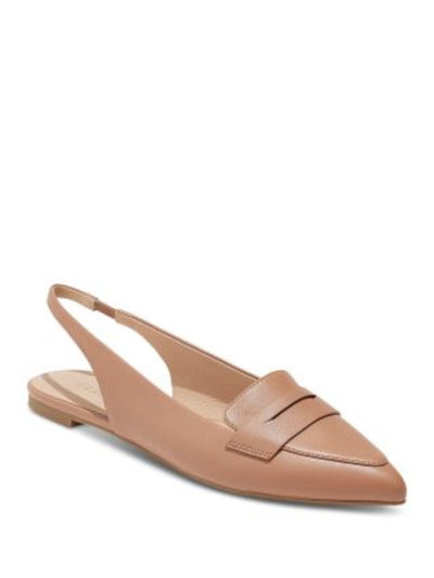 JACK ROGERS Womens Beige Penny Strap Goring Cushioned Pennie Pointy Toe Slip On Leather Dress Slingback 9 M