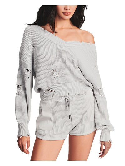 SER.O.YA Womens Ribbed Long Sleeve V Neck Sweater