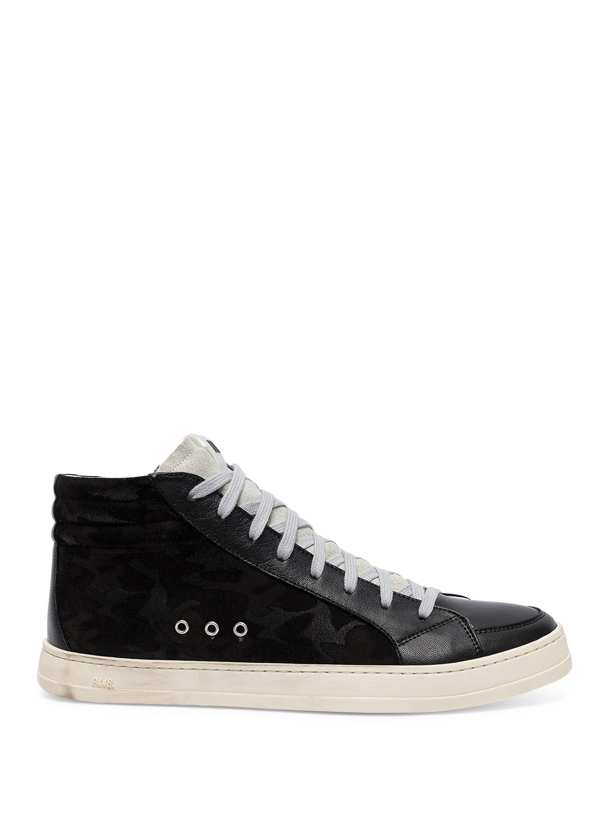 P448 Mens Black Camo Lace Up Padded Collar Padded F23skate-m129 Round Toe Platform Zip-Up Leather Sneakers Shoes 45