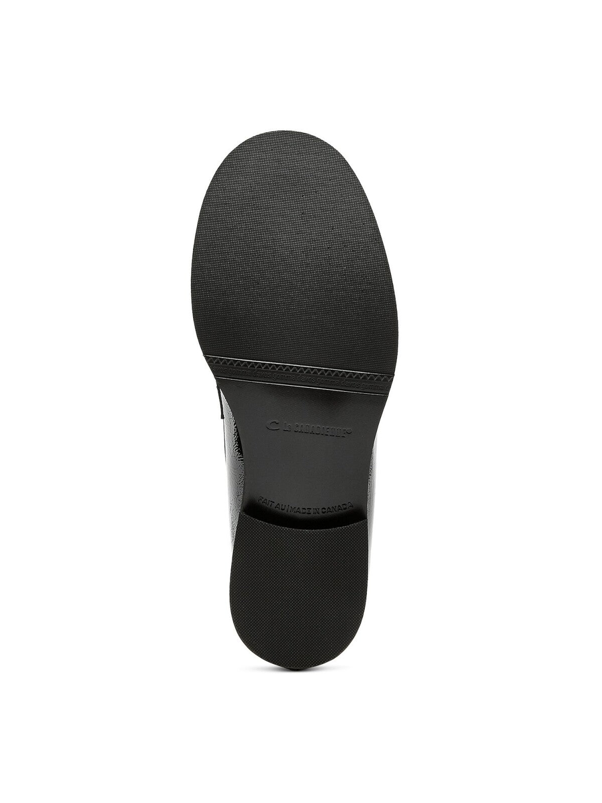 LA CANADIENNE Womens Black Chain Accent Strap Notched Padded Dalilah Almond Toe Block Heel Slip On Leather Dress Loafers Shoes
