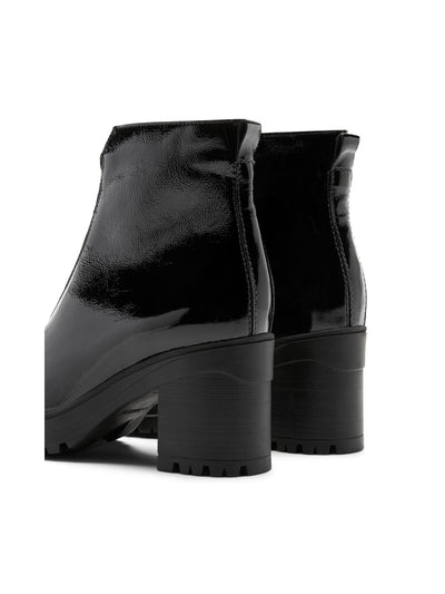 LA CANADIENNE Womens Black 1" Platform Padded Water Resistant Padded Lug Sole Penn Round Toe Zip-Up Booties 8 M
