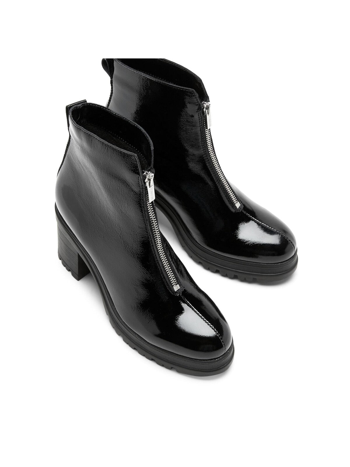 LA CANADIENNE Womens Black 1" Platform Padded Water Resistant Padded Lug Sole Penn Round Toe Zip-Up Booties 8 M
