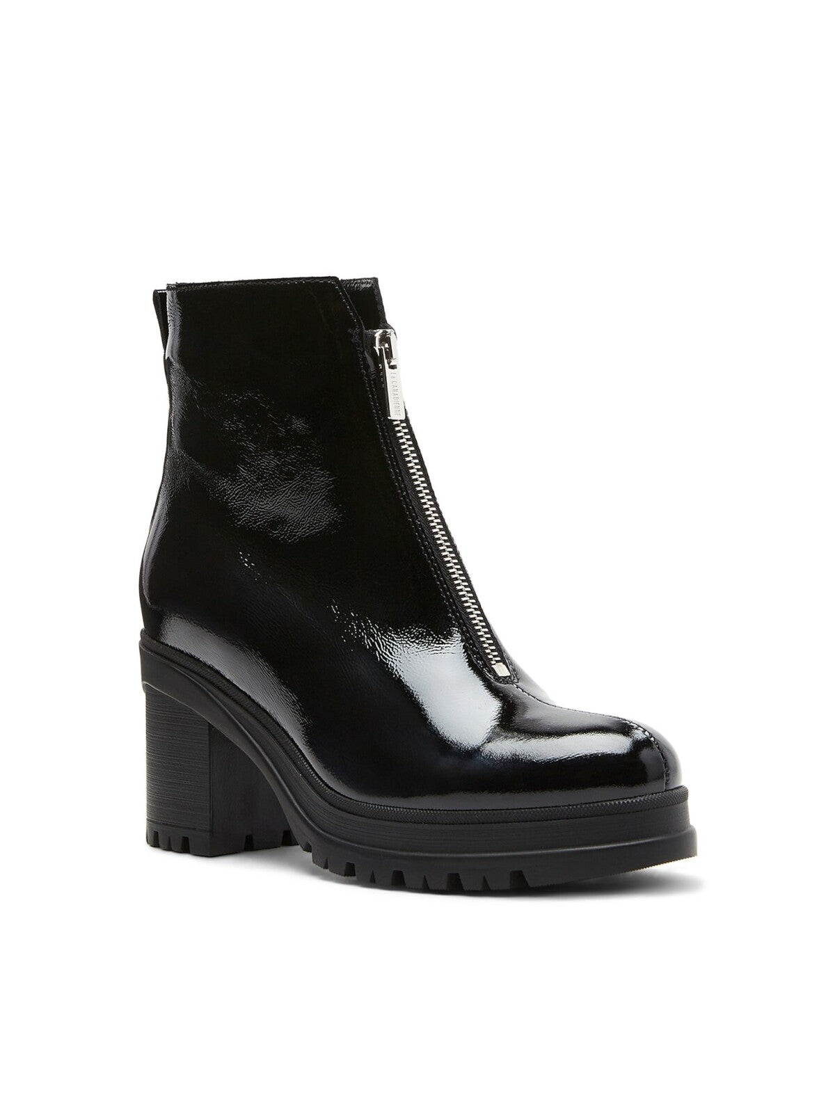 LA CANADIENNE Womens Black 1" Platform Padded Water Resistant Padded Lug Sole Penn Round Toe Zip-Up Booties 8 M