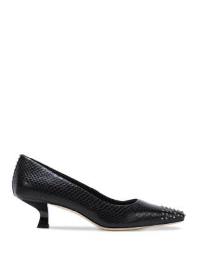 DONALD PLINER Women's Black Cristine Studded Cushioned Solid Snake Pump