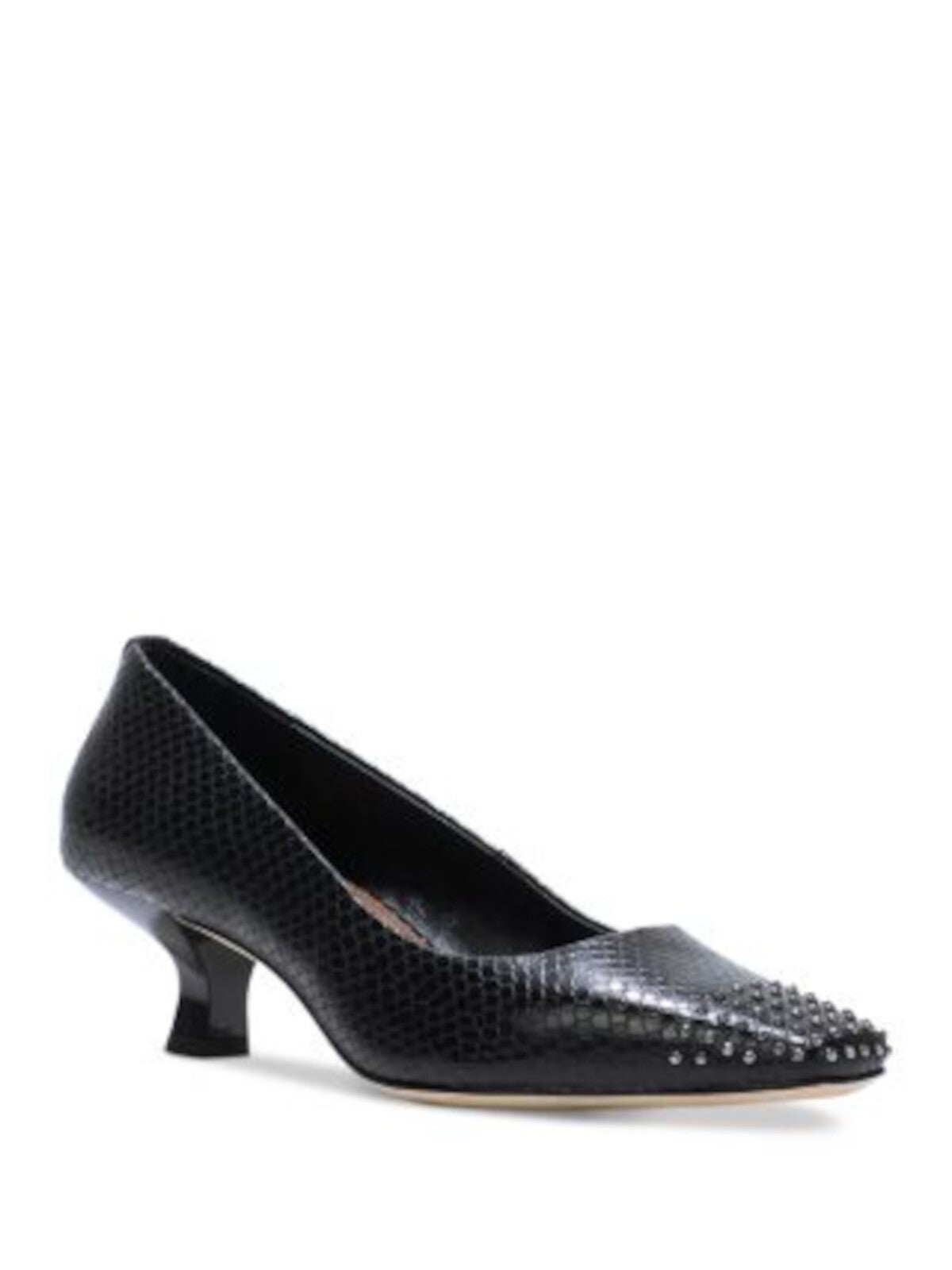 DONALD PLINER Women's Black Cristine Studded Cushioned Solid Snake Pump