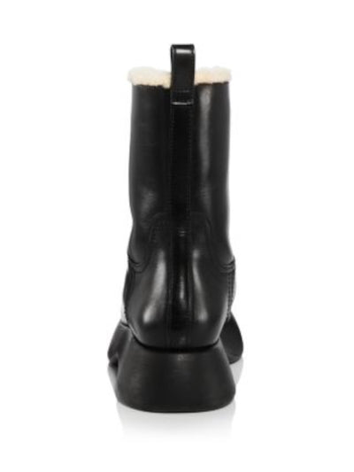 3.1 PHILLIP LIM Womens Black 1" Platform Heel Pull-Tab Padded Mercer Round Toe Platform Zip-Up Leather Combat Boots 37