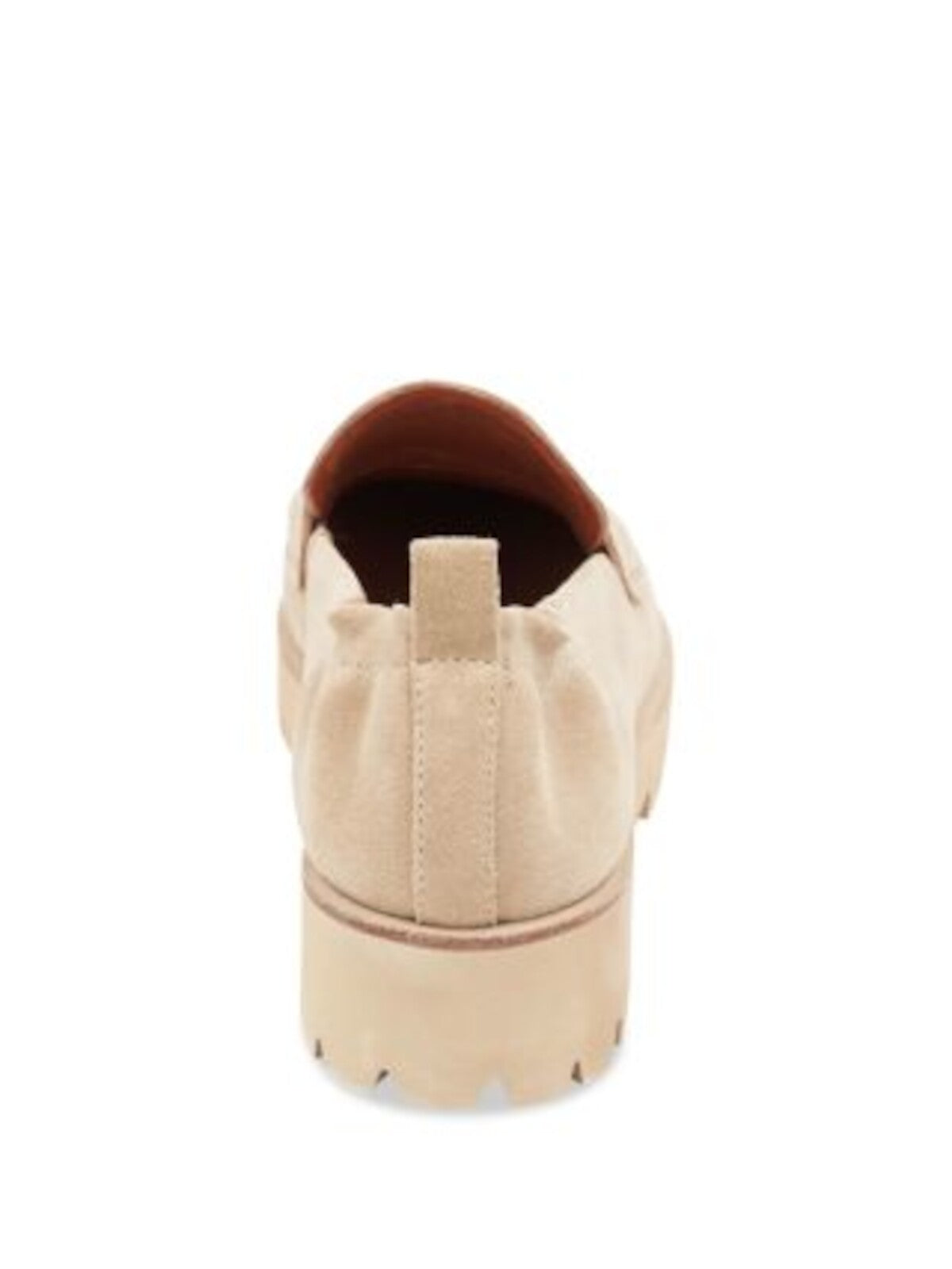 ANDRE ASSOUS Womens Beige Penny Keeper Stretch Heel Back Pull-Tab Lug Sole Padded River Almond Toe Block Heel Slip On Leather Loafers Shoes 9.5