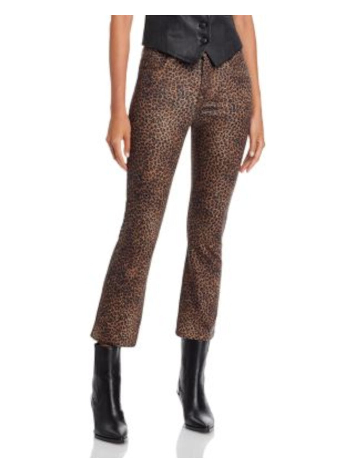 FRAME Womens Zippered Cropped Boot Cut Jeans