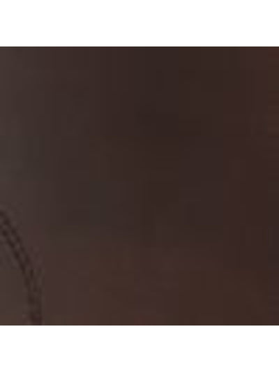 THE MENS STORE Mens Brown Traction Sole Cushioned Cap Toe Block Heel Lace-Up Leather Boots Shoes M