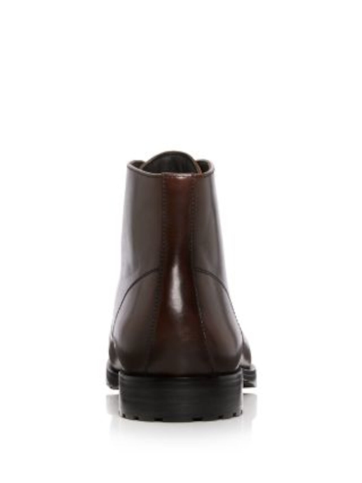 THE MENS STORE Mens Brown Traction Sole Cushioned Cap Toe Block Heel Lace-Up Leather Boots Shoes 12