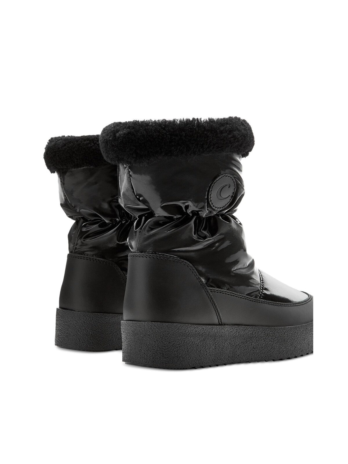 LA CANADIENNE Womens Black Mixed Media Waterproof Padded Eileen Round Toe Platform Zip-Up Winter Boots 38