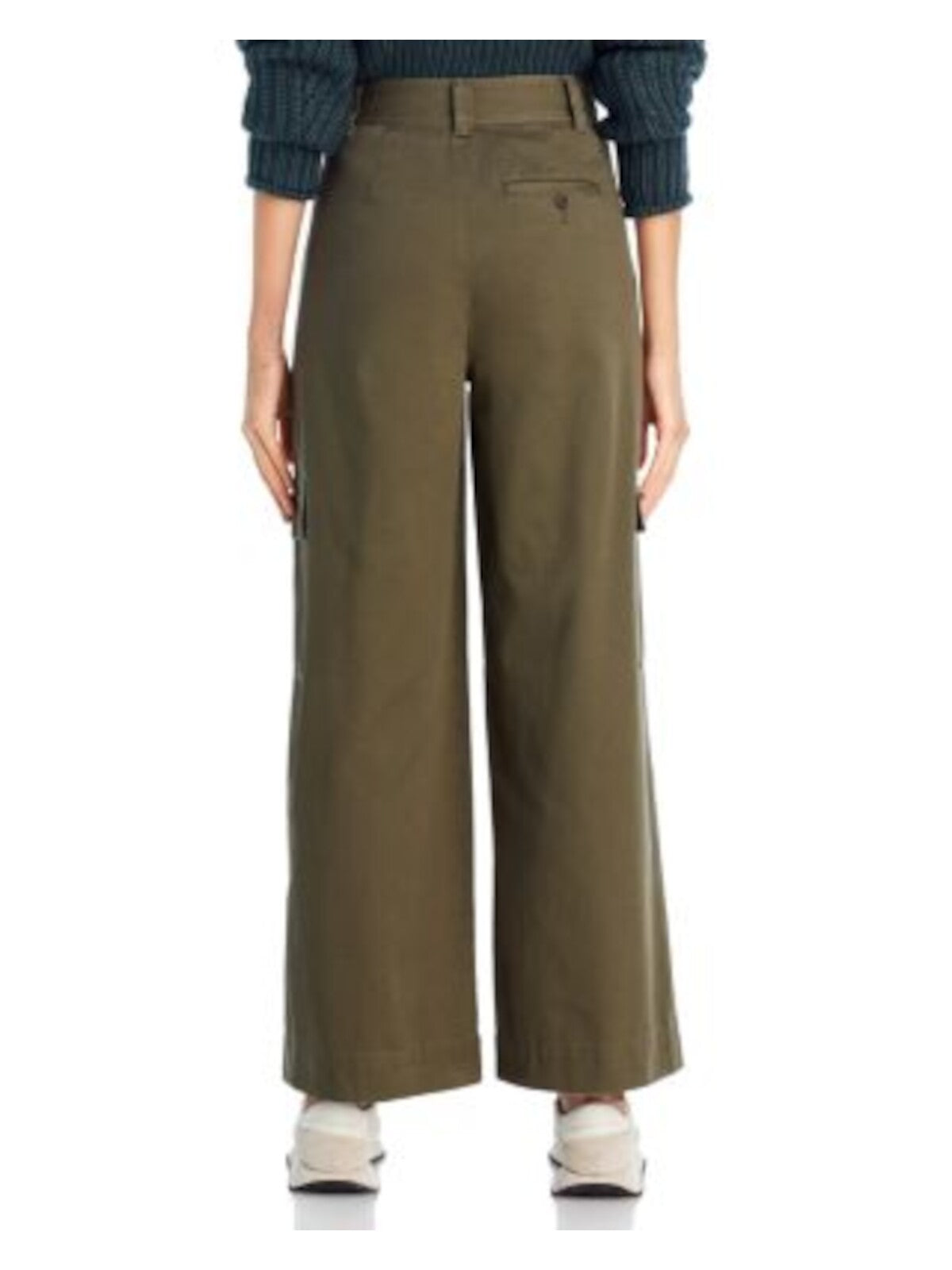 MADEWELL Womens Green Pleated Zippered Pocketed Wide Leg Pants 2