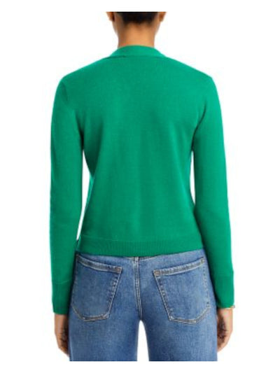 KOBI HALPERIN Womens Green Long Sleeve V Neck Sweater S