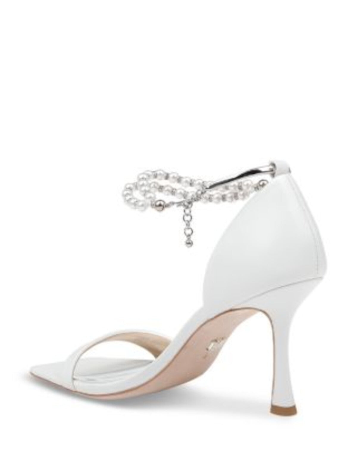 BADGLEY MISCHKA Womens Ivory Embellished Ankle Strap Padded Loretta Open Toe Stiletto Leather Dress Pumps Shoes 9.5