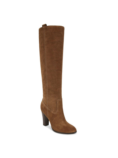 VERONICA BEARD Womens Brown Pull-Tabs Padded Vesper Almond Toe Block Heel Leather Heeled Boots 8 M