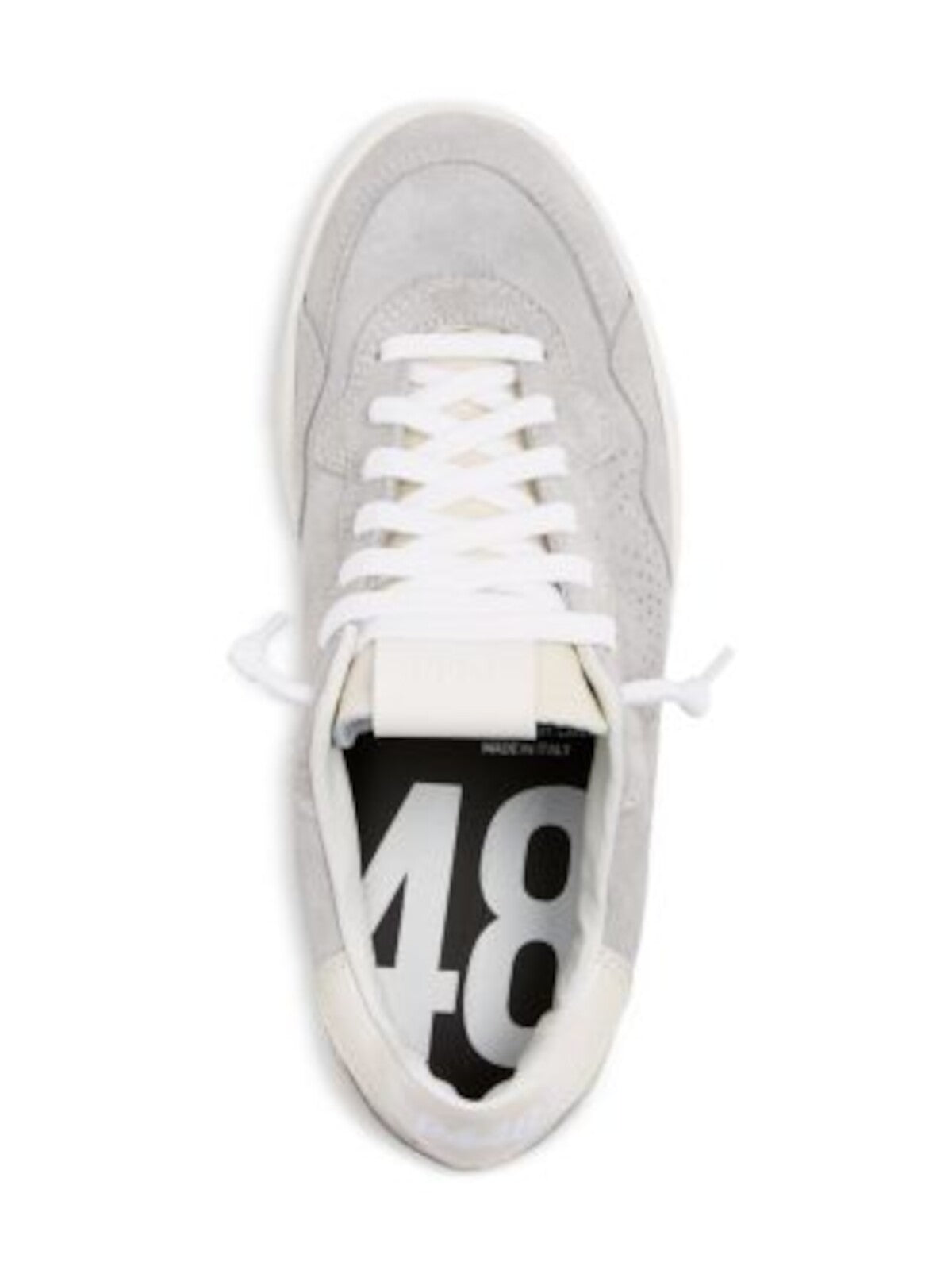 P448 Womens Gray Mixed Media Logo Accent Padded Collar Perforated Padded Bali Round Toe Platform Lace-Up Leather Sneakers Shoes 39