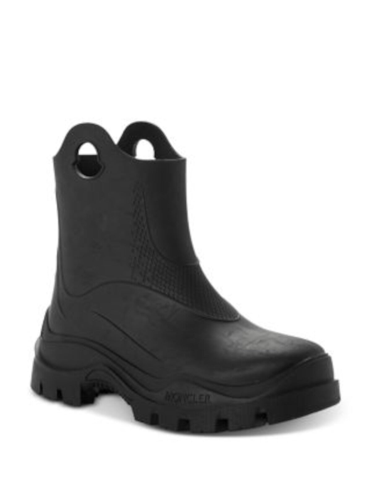 MONCLER Womens Black 1" Platform Cutout Pull-Tab Logo Padded Lug Sole Waterproof Misty Round Toe Rain Boots 38