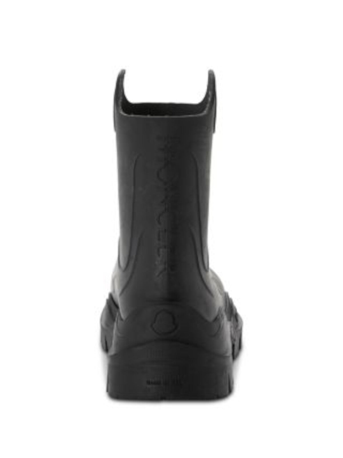 MONCLER Womens Black 1" Platform Cutout Pull-Tab Logo Padded Lug Sole Waterproof Misty Round Toe Rain Boots 38