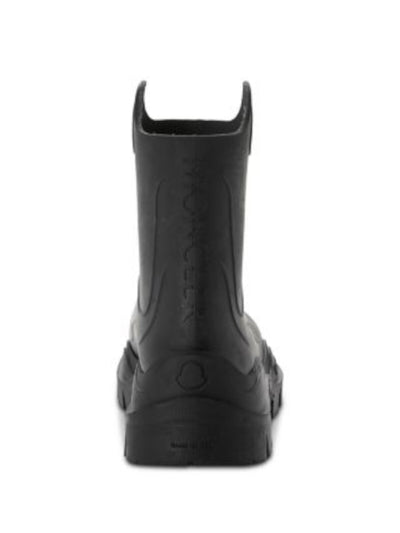 MONCLER Womens Black 1" Platform Cutout Pull-Tab Logo Padded Lug Sole Waterproof Misty Round Toe Rain Boots 38